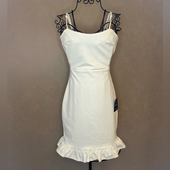 Lulu’s White Ruffled Bodycon Mini Dress - Picture 2 of 5